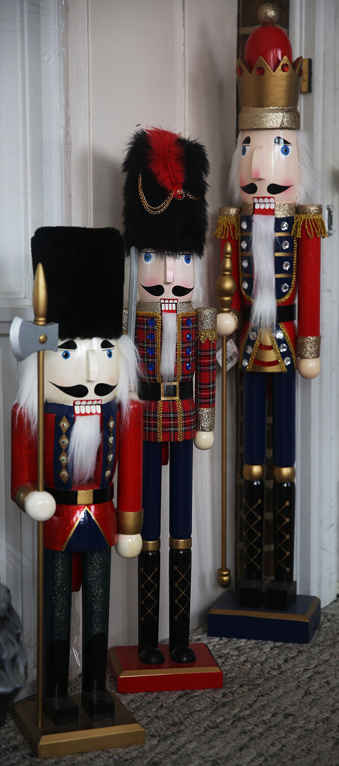The largest nutcrackers line the steps